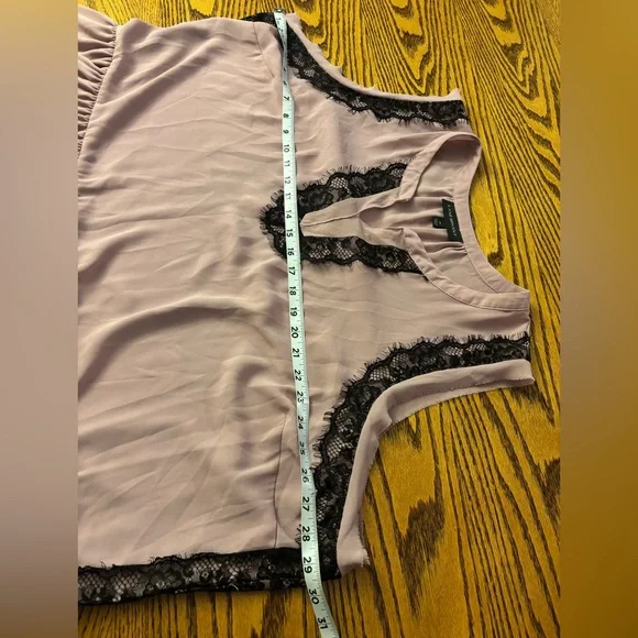 Lane Bryant Pink Sleeveless Shirt with Black Lace - Picture 5 of 8